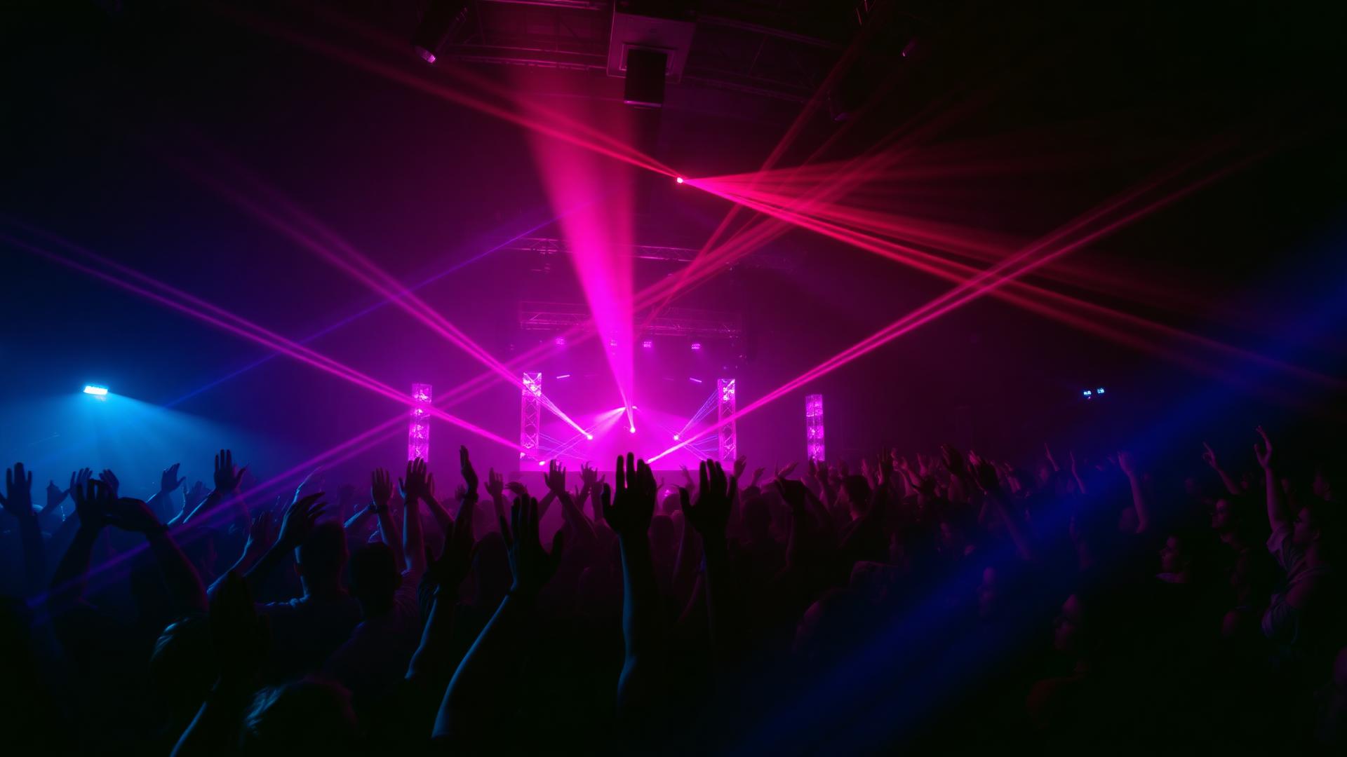 Lykos Events crowd with lasers and lights